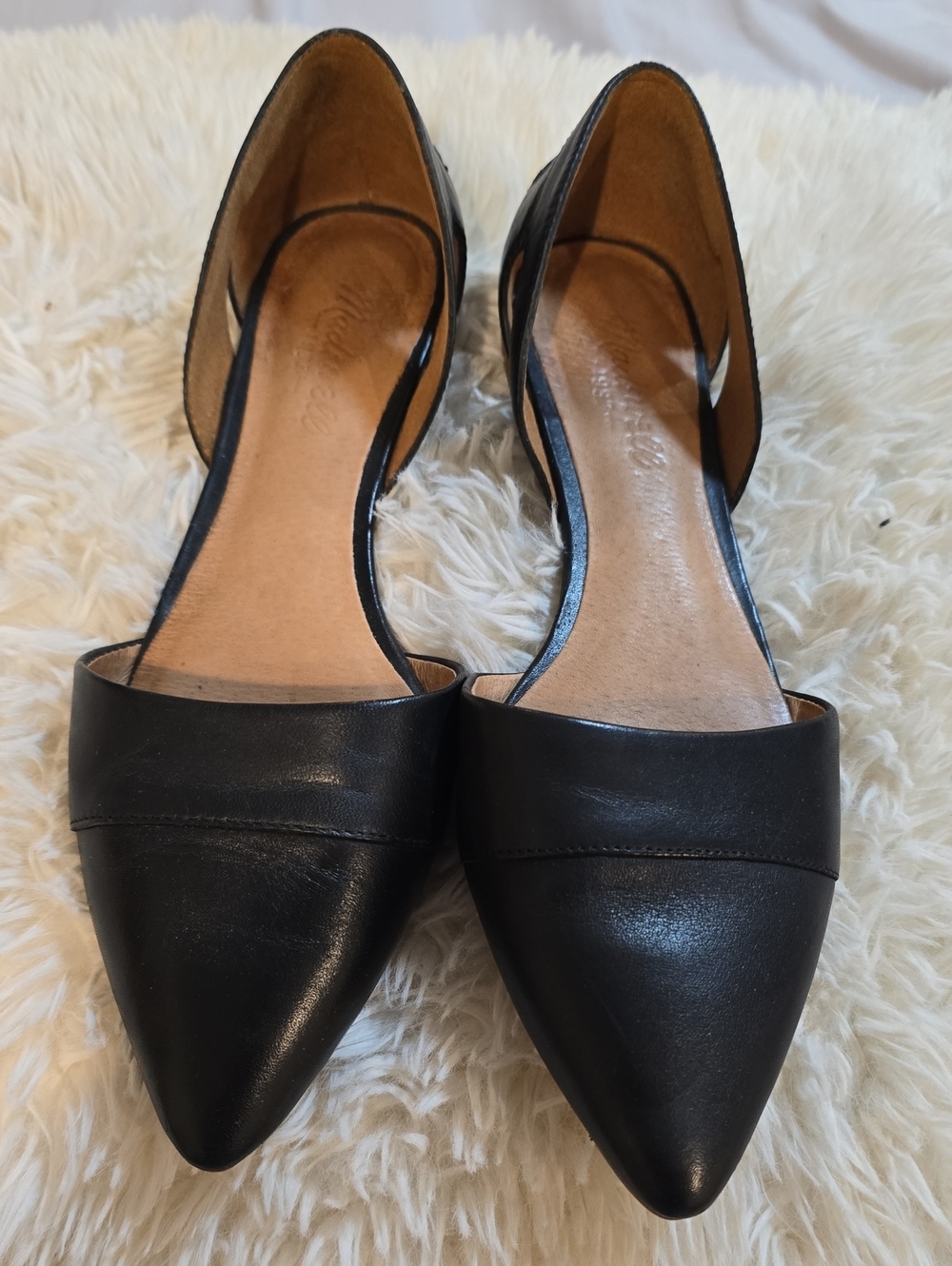 Madewell Black Pointed D'Orsay Flats